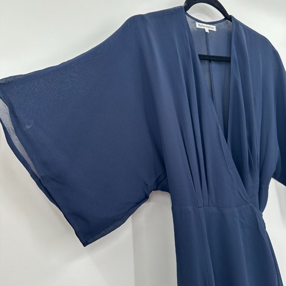 Reformation Winslow Maxi Evening WrapNavy Blue Dress - Picture 5 of 11